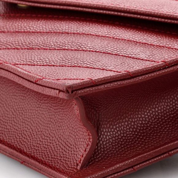 Saint Laurent Classic Monogram Wallet on Chain Matelasse Chevron Leather Small - Picture 6 of 10
